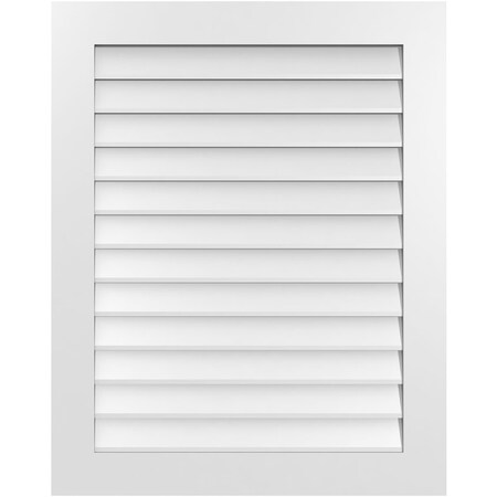 Ekena Millwork Vertical Surface Mount PVC Gable Vent: Non-Functional, w/3-1/2"W x 1"H, Standard Frame, 32"W x 40"H GVPVE32X4001SN